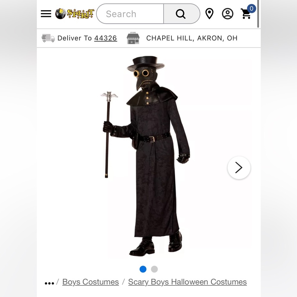 Kids Spirit Gothic Black Plague Doctor Outfit